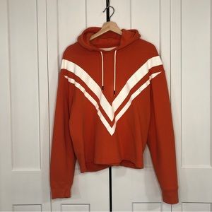 Tory Burch Sport french terry varsity orange chevron oversized hoodie / M